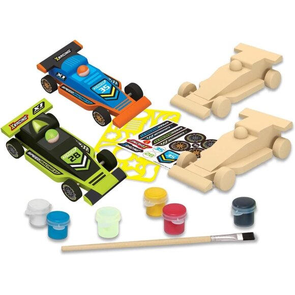 Works Of Ahhh Paint Your Own Double Racers Kit With Non-Toxic Acrylic Paints & S - Picture 2 of 4